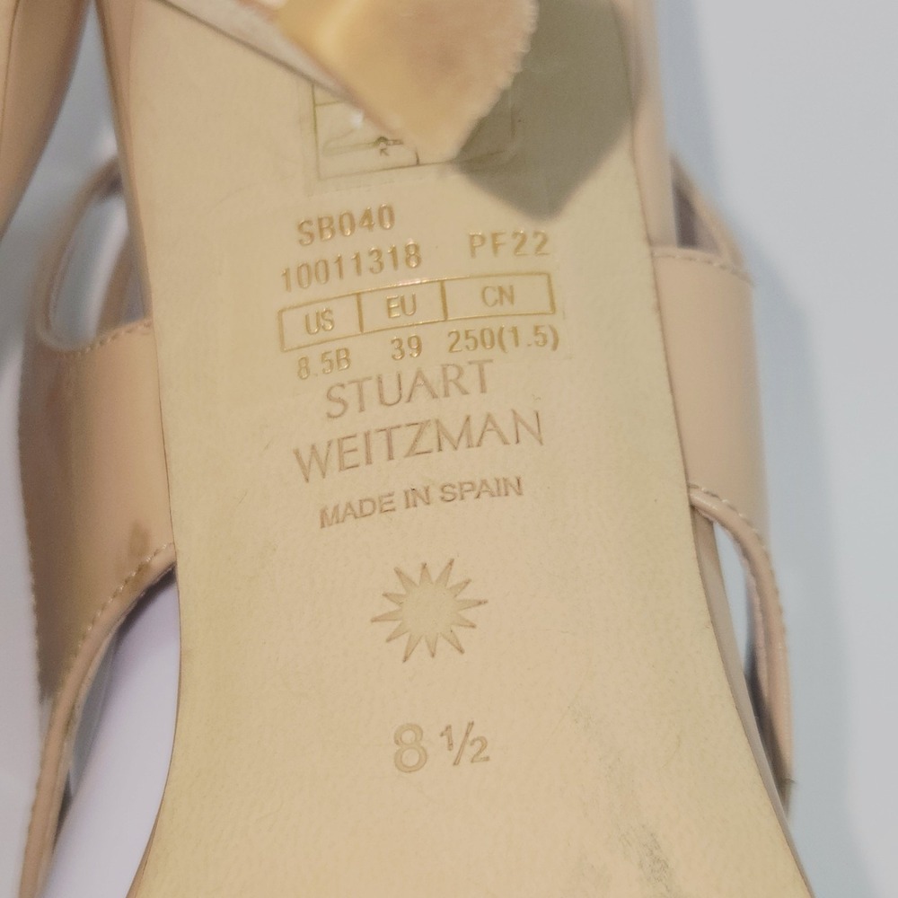 Stuart Weitzman Stilettos Sandals Women's Size 8.5 Align Patent Leather Heels - Picture 9 of 10